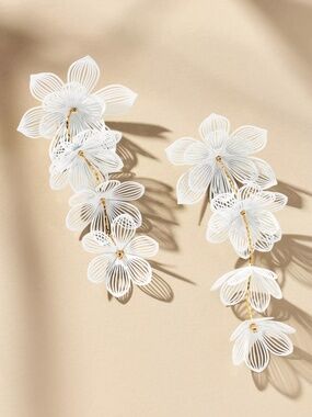 Sunset Painted Floral Drop Earrings